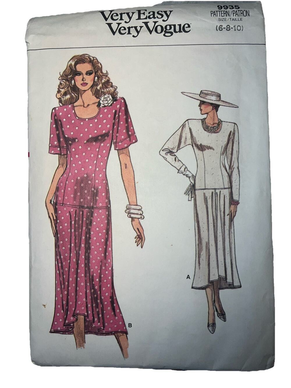 Vintage Vogue Pattern 9935 Misses' Dress Size 6 8 10 Uncut FF